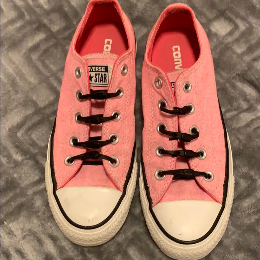 Pink Converse All⭐️Star with Hickies Laces Size 6